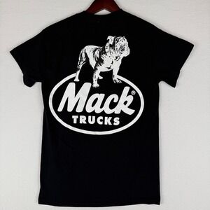 Mack Trucks T Shirt Mens Small‎ Black Short Sleeve Bulldog Graphic Tee